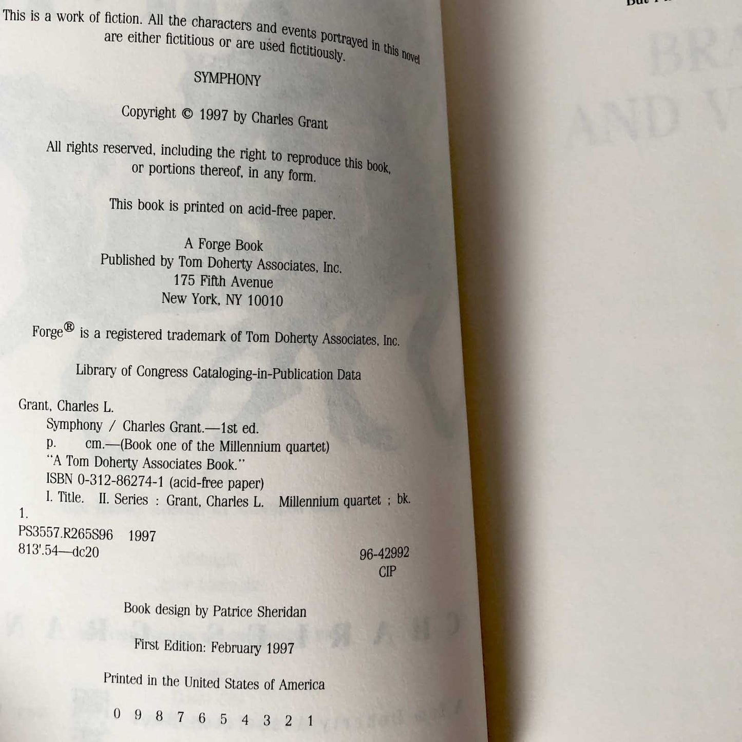 Symphony by Charles L. Grant [FIRST EDITION / FIRST PRINTING] 1997