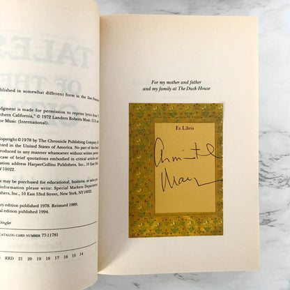 Tales of the City by Armistead Maupin SIGNED! [TRADE PAPERBACK] 1994 • HarperPerennial