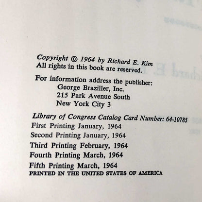 The Martyred by Richard E. Kim [FIRST EDITION] 1964