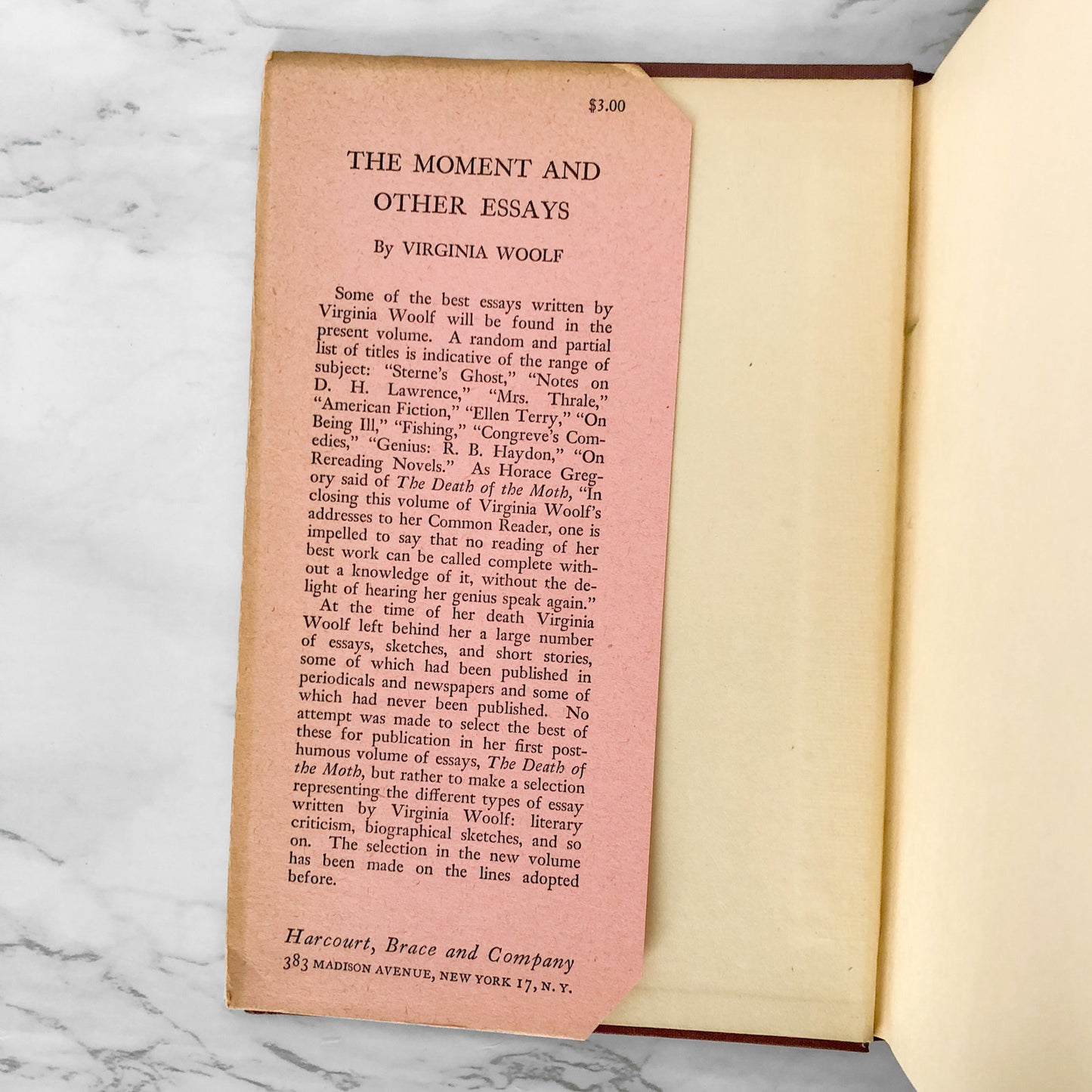 The Moment and Other Essays by Virginia Woolf [U.S. FIRST EDITION / 1948]