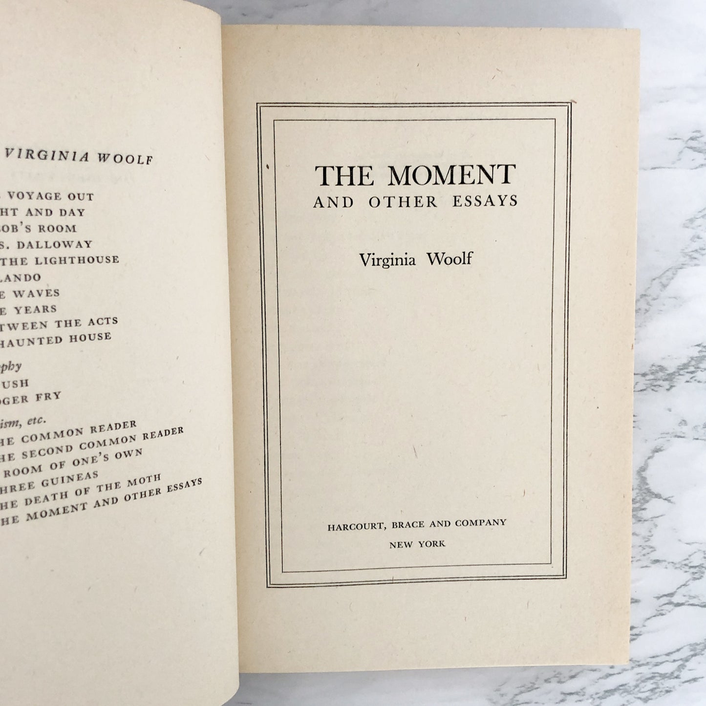 The Moment and Other Essays by Virginia Woolf [U.S. FIRST EDITION / 1948]