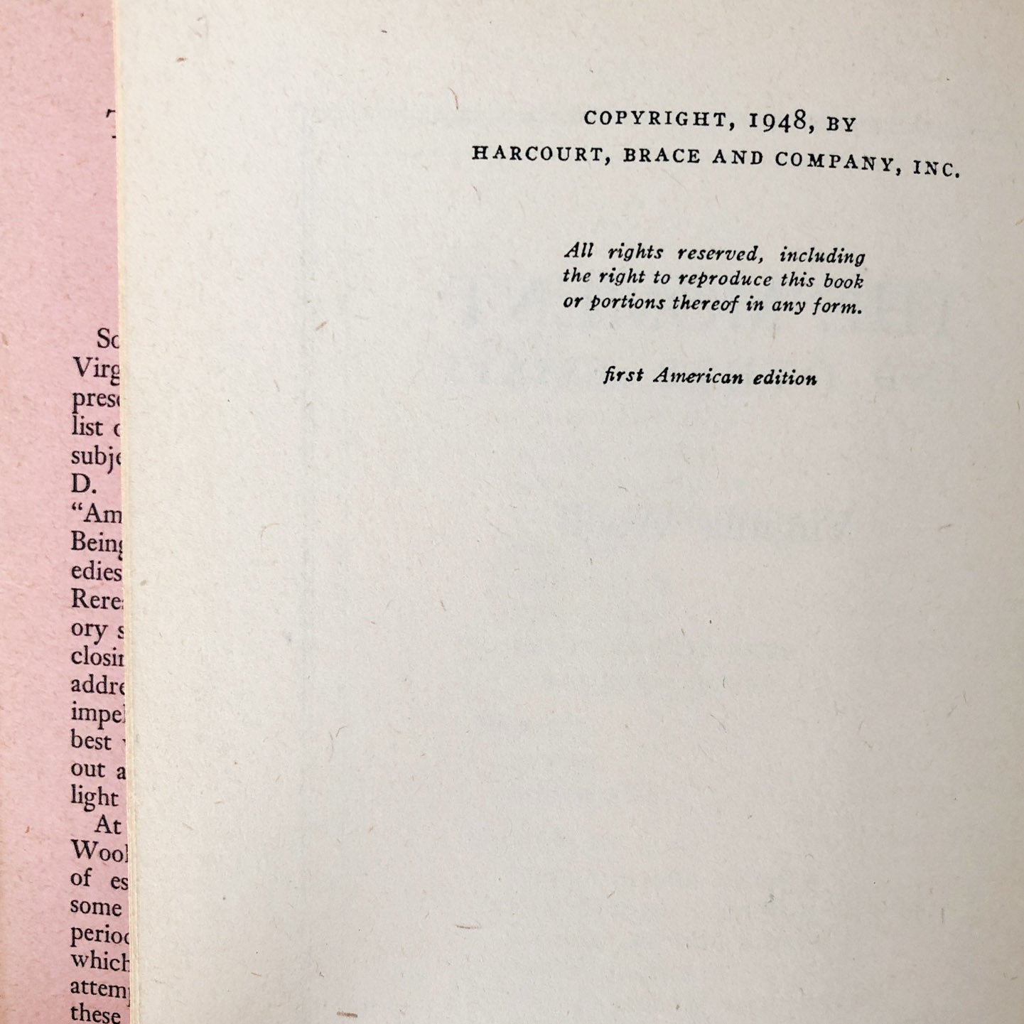 The Moment and Other Essays by Virginia Woolf [U.S. FIRST EDITION / 1948]