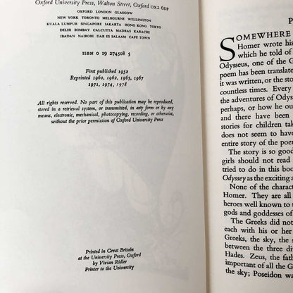 The Odyssey by Homer [ILLUSTRATED U.K. HARDCOVER] 1978 • Oxford