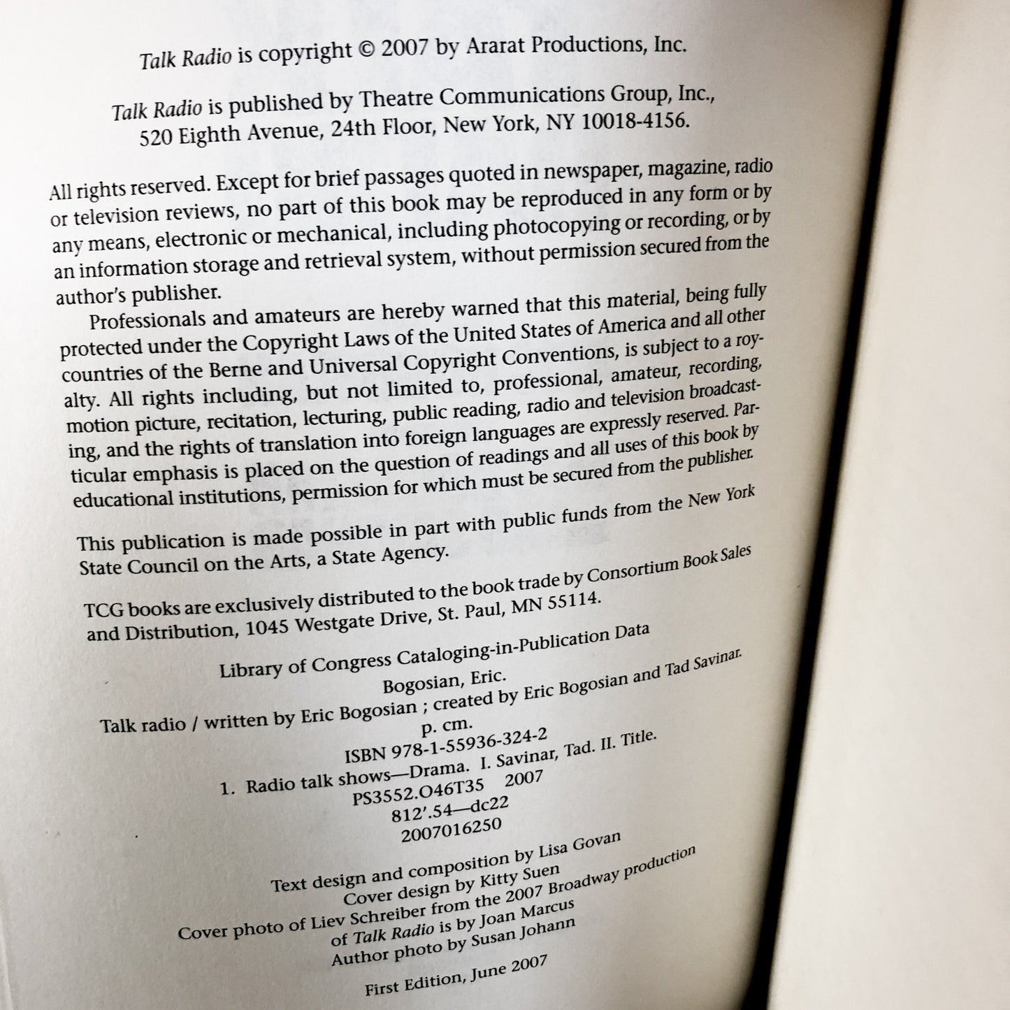 Talk Radio: A Play by Eric Bogosian [REVISED EDITION] - Bookshop Apocalypse