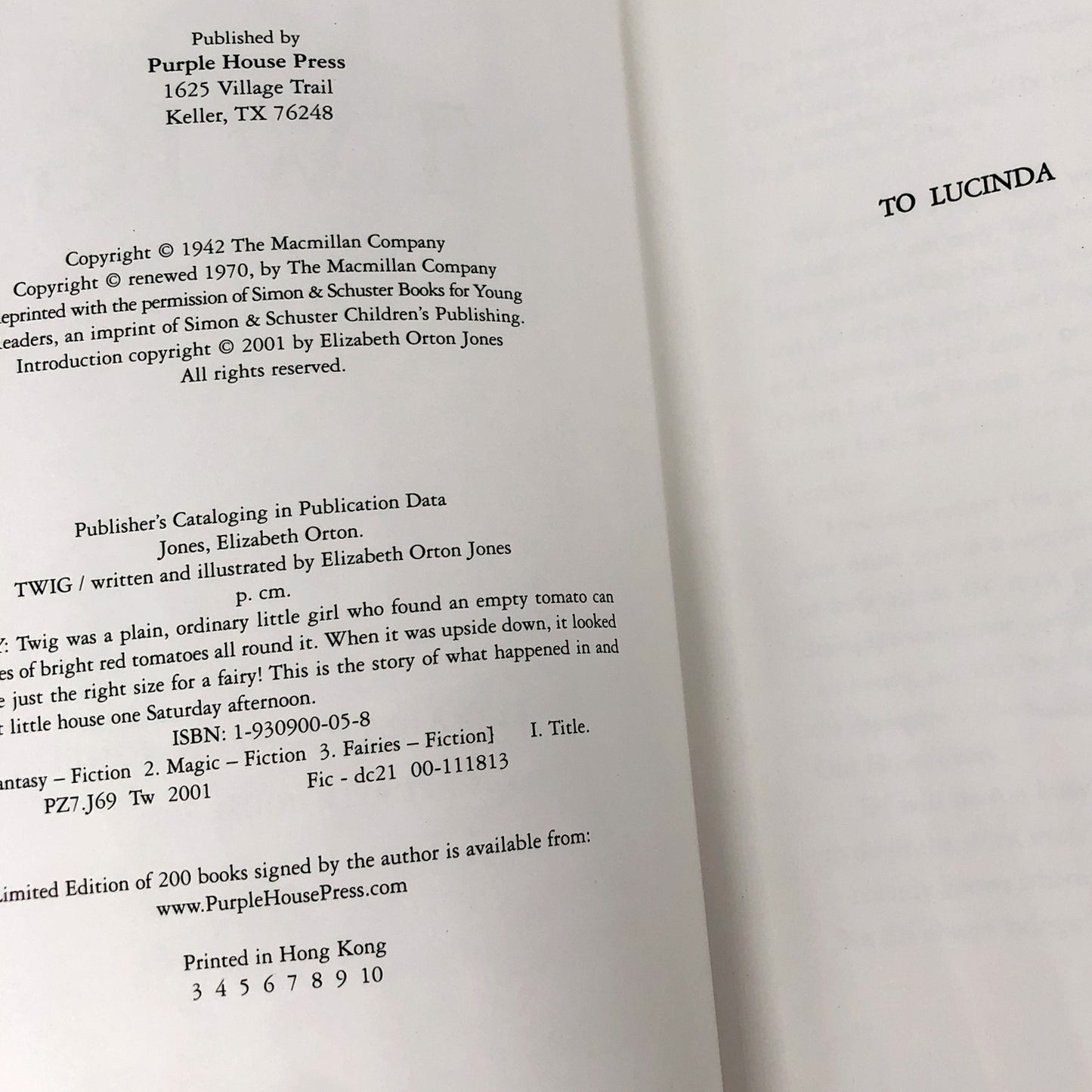 Twig by Elizabeth Orton Jones [60th ANNIVERSARY HARDCOVER] 2002