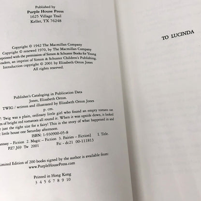 Twig by Elizabeth Orton Jones [60th ANNIVERSARY HARDCOVER] 2002