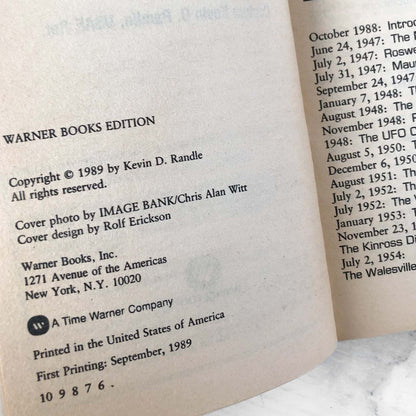 The UFO Casebook by Captain Kevin D. Rendal [1989 PAPERBACK]