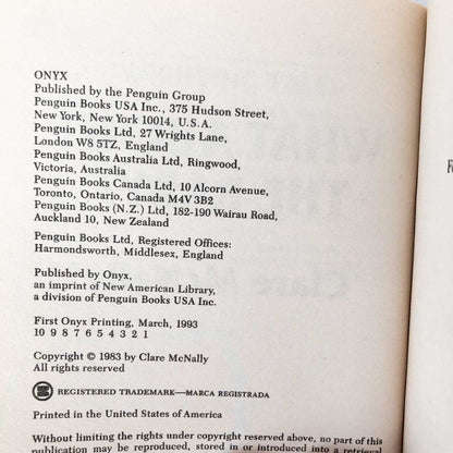 What About the Baby? by Clare McNally [1993 ONYX PAPERBACK]