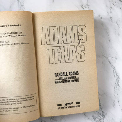 Adams V. Texas by Randall Adams & William Hoffer [1991 PAPERBACK] - Bookshop Apocalypse