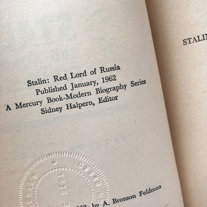 Stalin: Red Lord of Russia by A. Bronson Feldman [1962 PAPERBACK] - Bookshop Apocalypse