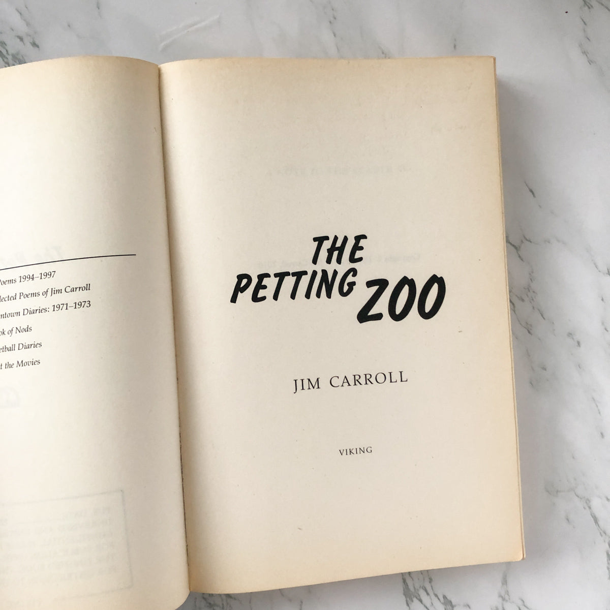 The Petting Zoo by Jim Carroll [UNCORRECTED PROOF] - Bookshop Apocalypse