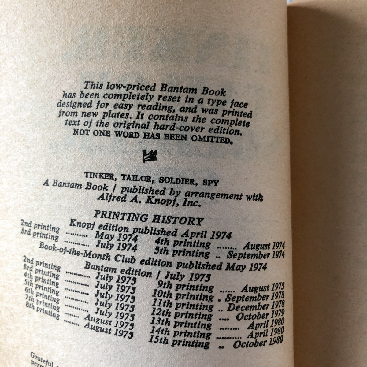 Tinker Tailor Soldier Spy by John Le Carré [1980 MOVIE TIE IN PAPERBACK] - Bookshop Apocalypse