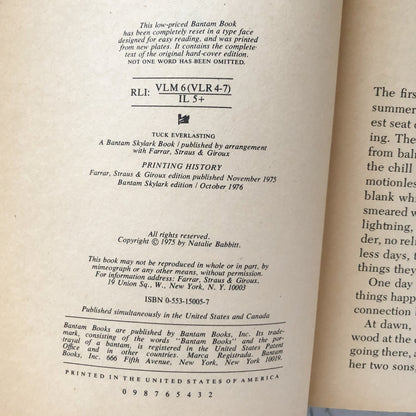 Tuck Everlasting by Natalie Babbitt [1976 TRADE PAPERBACK] - Bookshop Apocalypse