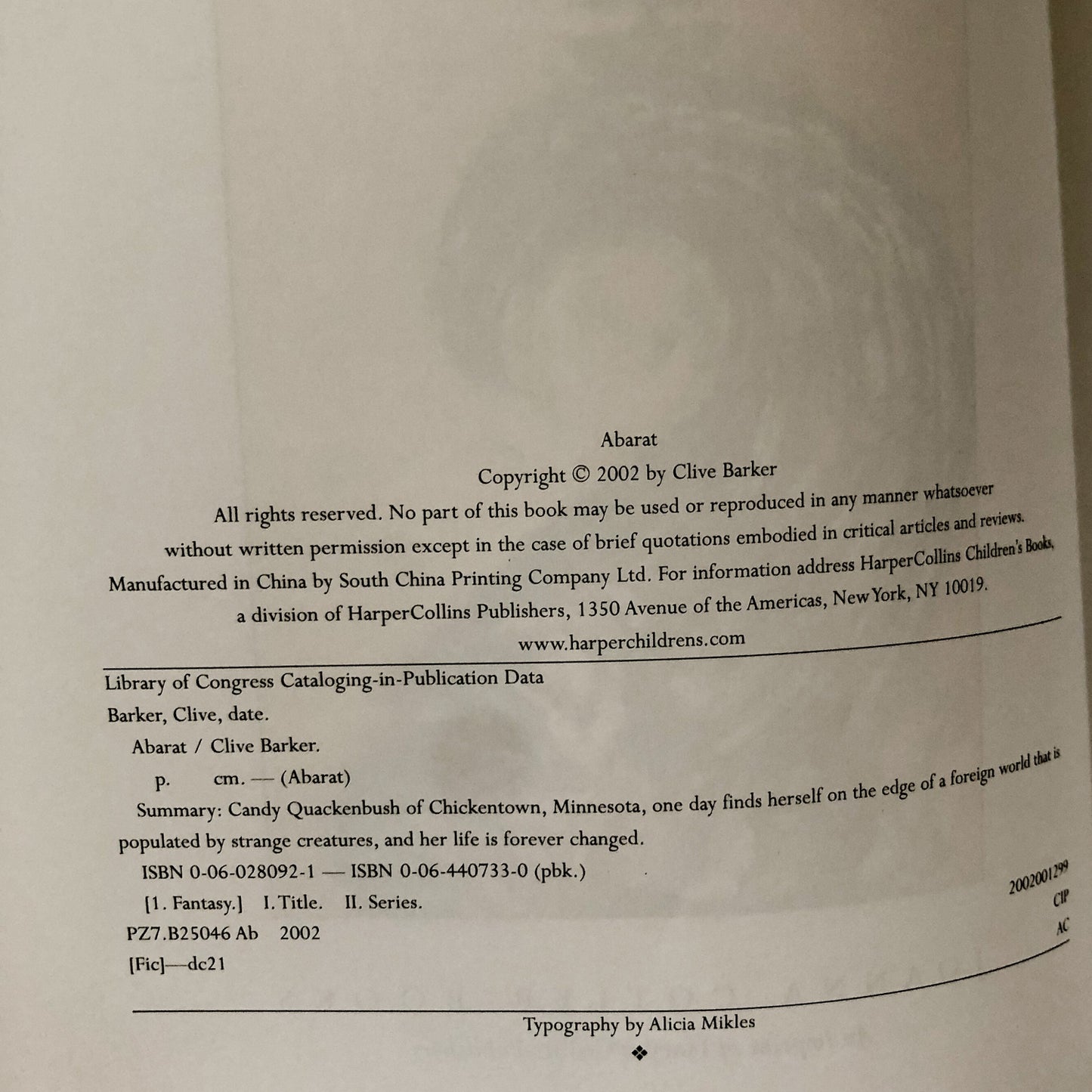 Abarat by Clive Barker [FIRST PAPERBACK EDITION] - Bookshop Apocalypse