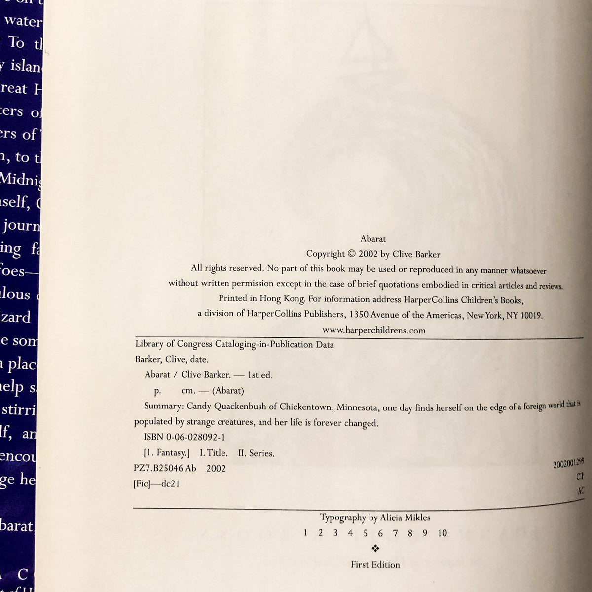 Abarat by Clive Barker [FIRST EDITION / FIRST PRINTING] - Bookshop Apocalypse