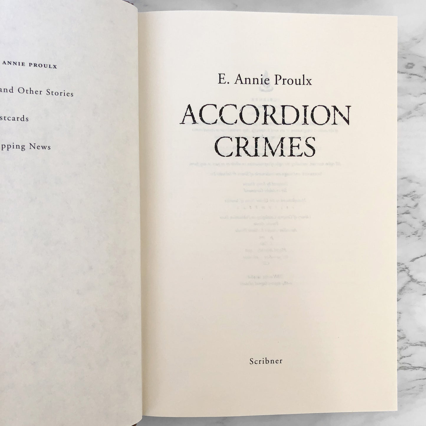 Accordion Crimes by E. Annie Proulx [FIRST EDITION / FIRST PRINTING] 1996