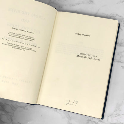 Across the River and into the Trees by Ernest Hemingway [1977 HARDCOVER]