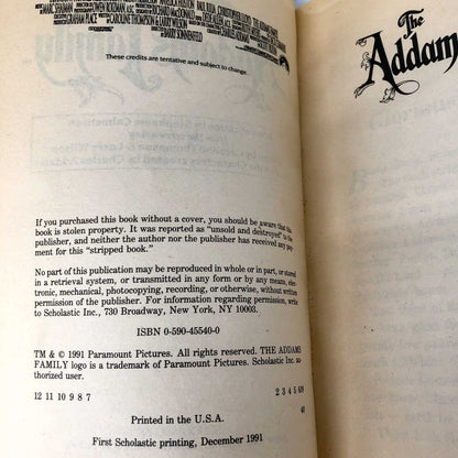The Addams Family by Stephanie Calmenson [JR. MOVIE NOVELIZATION] 1991