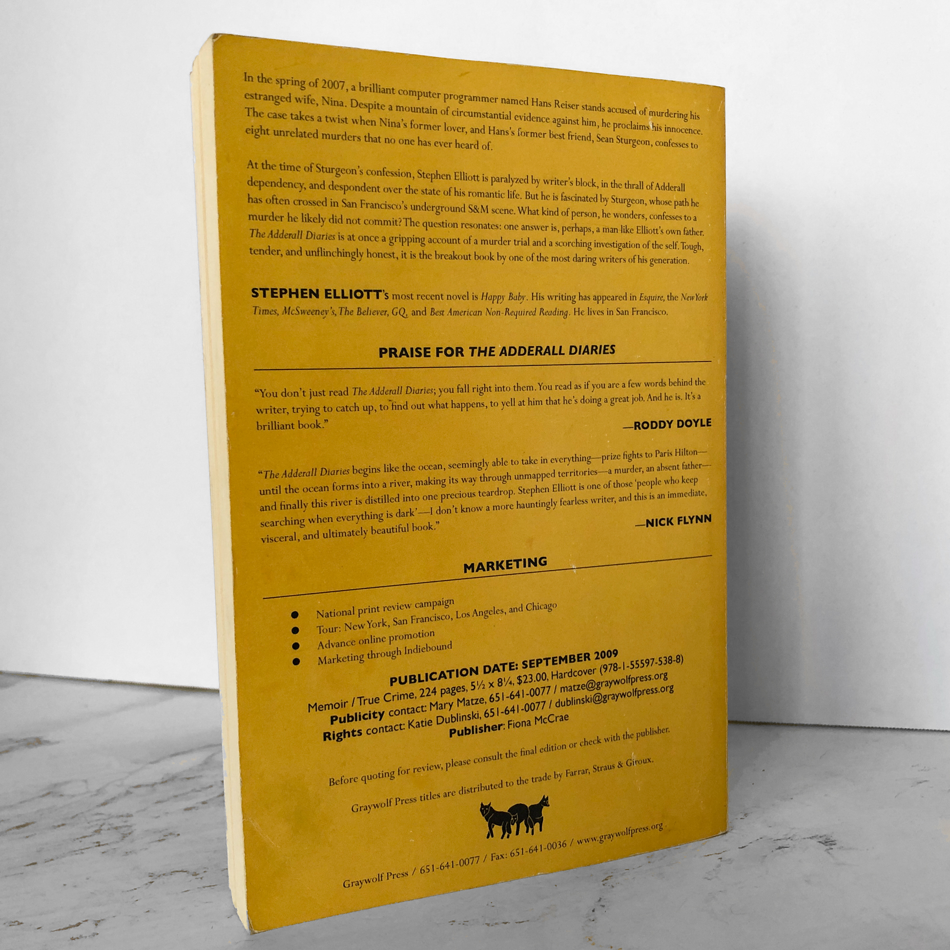 The Adderall Diaries by Stephen Elliott [SIGNED UNCORRECTED PROOF] - Bookshop Apocalypse