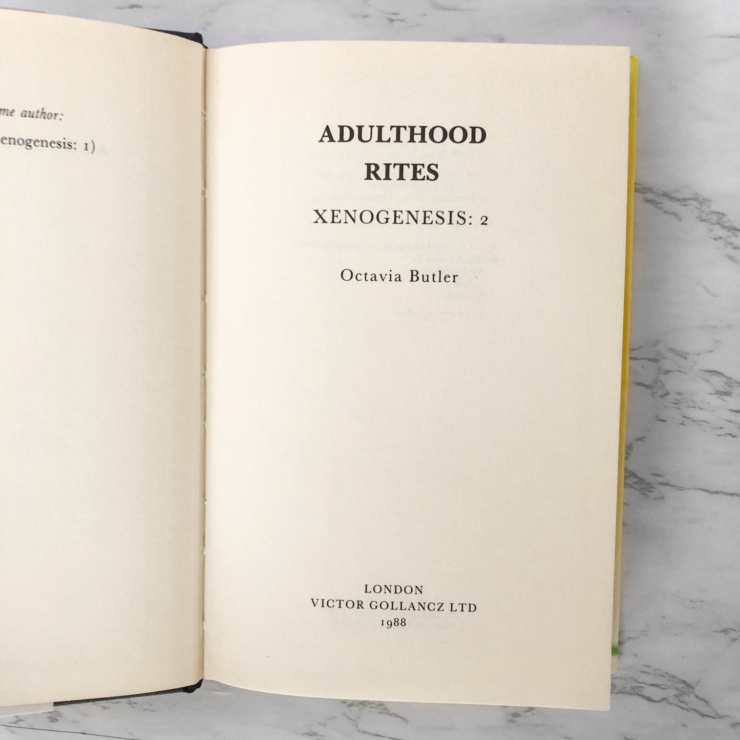 Adulthood Rites by Octavia E. Butler [U.K. FIRST EDITION] 1988