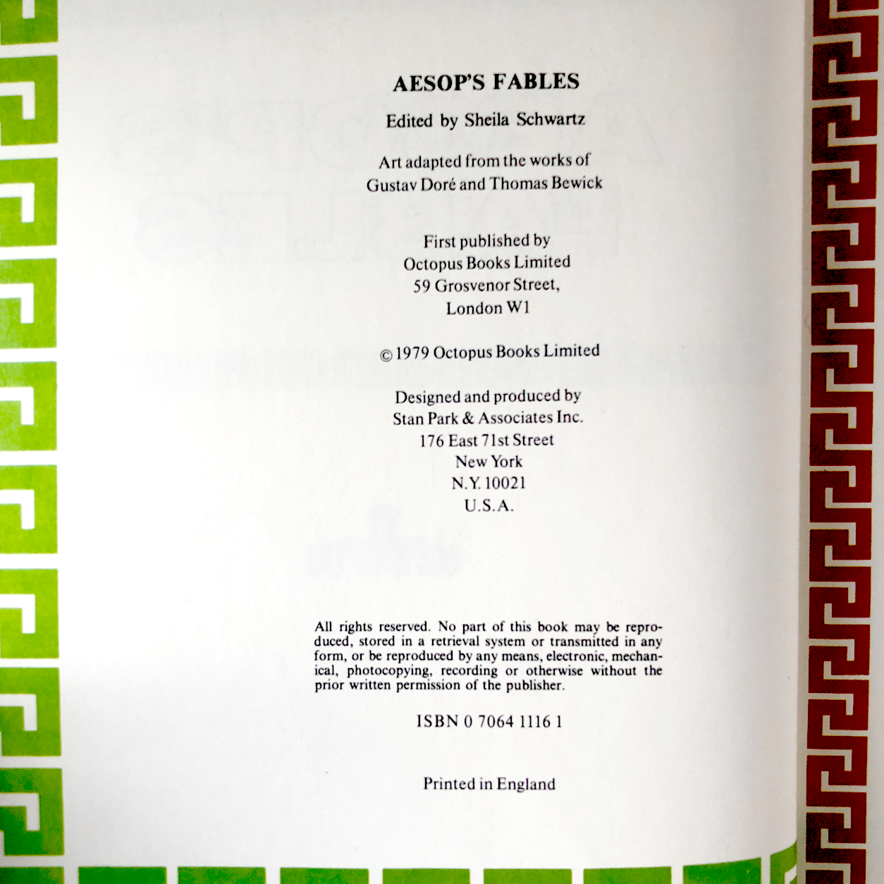 Aesop's Fables edited by Sheila Schwartz [U.K. HARDCOVER] 1979 • Octopus Books