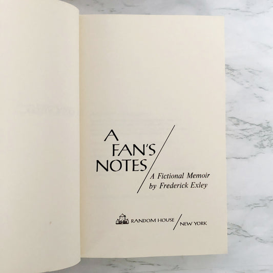A Fan's Notes by Frederick Exley [FIRST PAPERBACK EDITION / 1968]