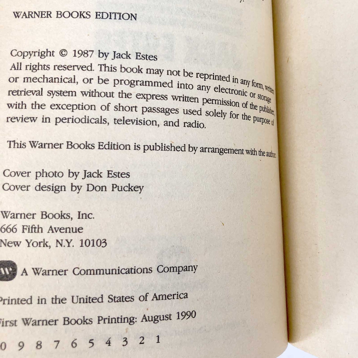 A Field of Innocence by Jack Estes [1990 PAPERBACK]