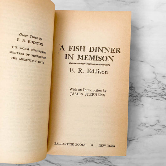 A Fish Dinner in Memison by E.R. Eddison [U.S. FIRST EDITION] 1970
