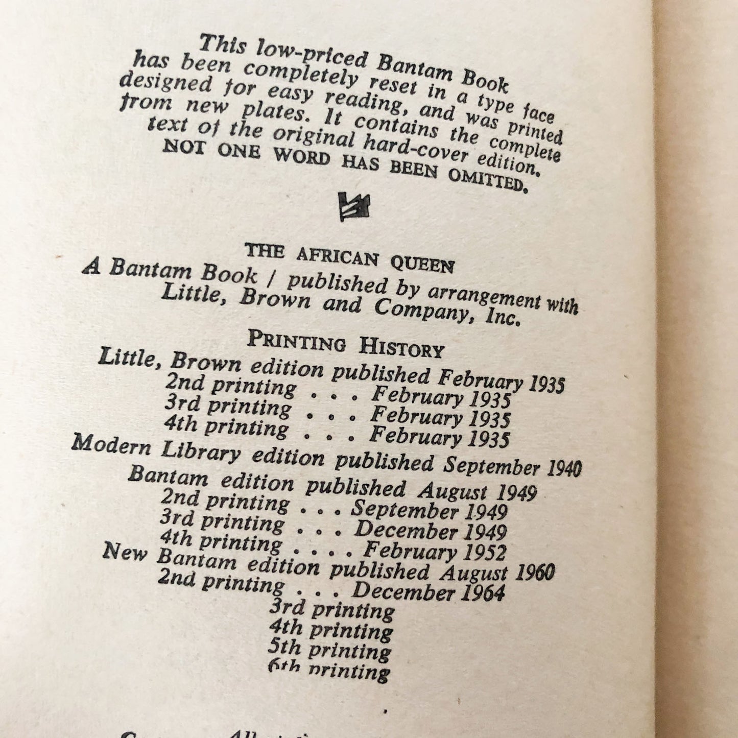 The African Queen by C.S. Forester [1964 PAPERBACK]