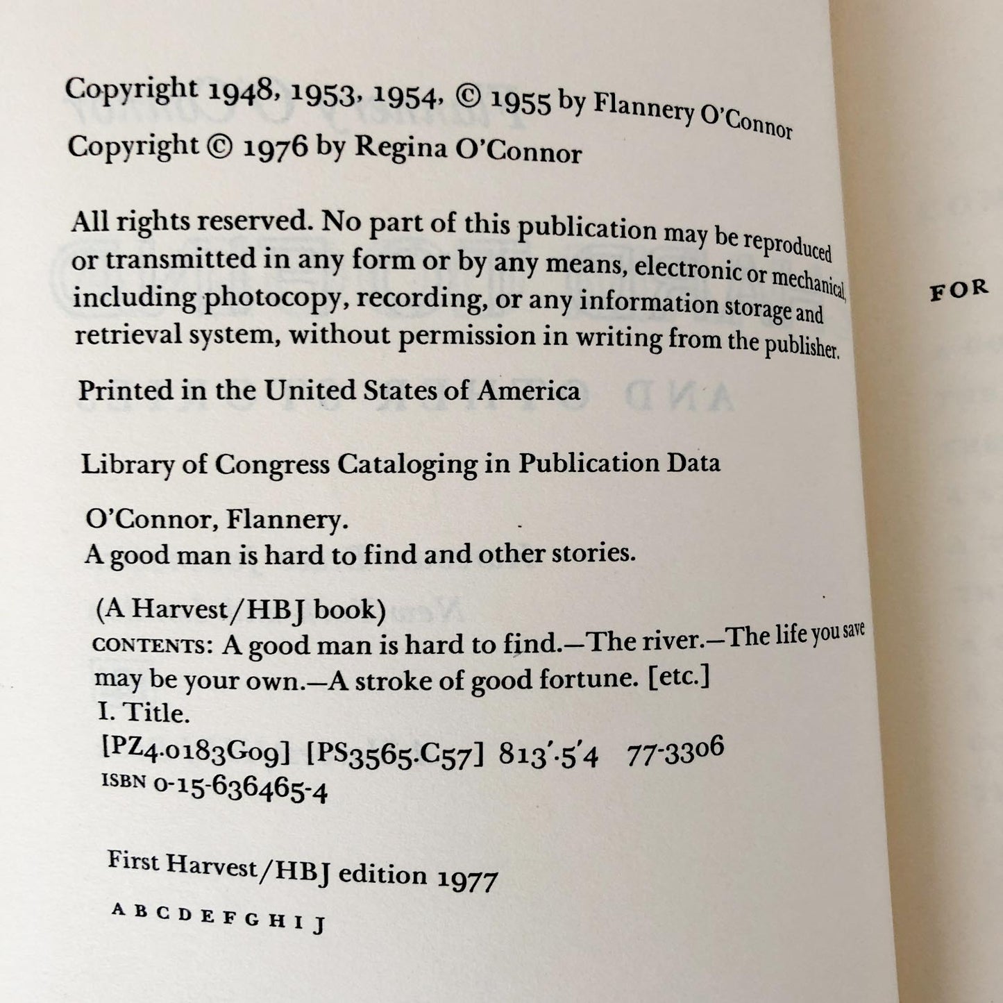 A Good Man is Hard to Find & Other Stories by Flannery O'Connor [1977 TRADE PAPERBACK]