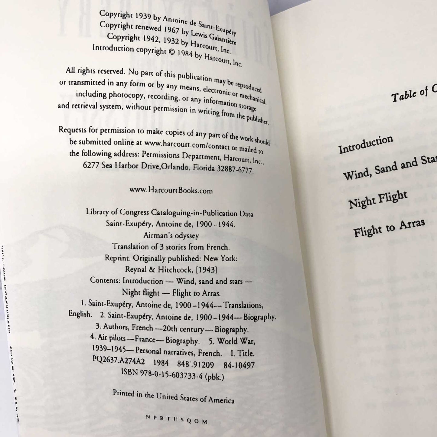 Airman's Odyssey: 3 Novels by Antoine de Saint-Exupéry [1984 TRADE PAPERBACK]