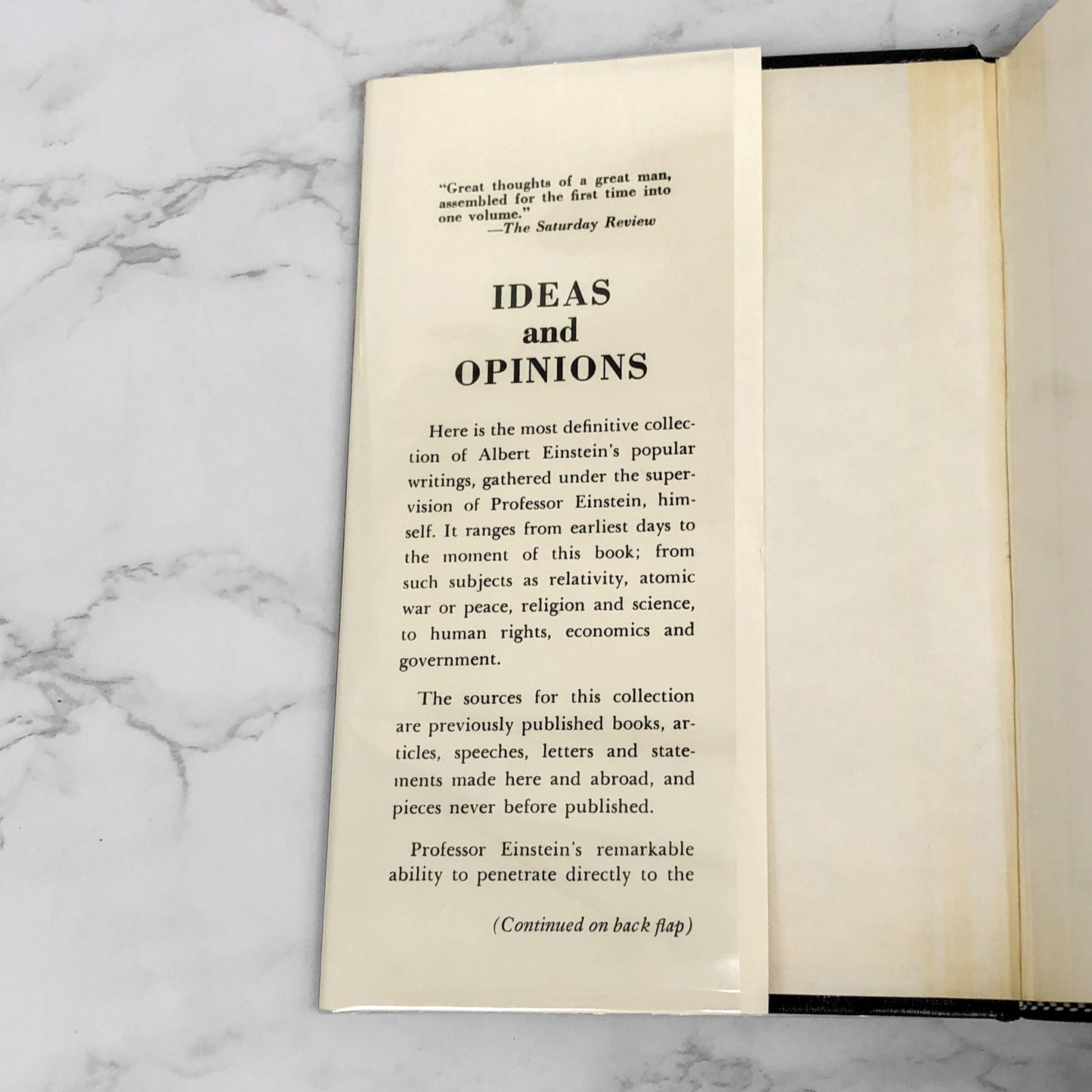 Ideas and Opinions by Albert Einstein [1954 HARDCOVER] • Bonanza