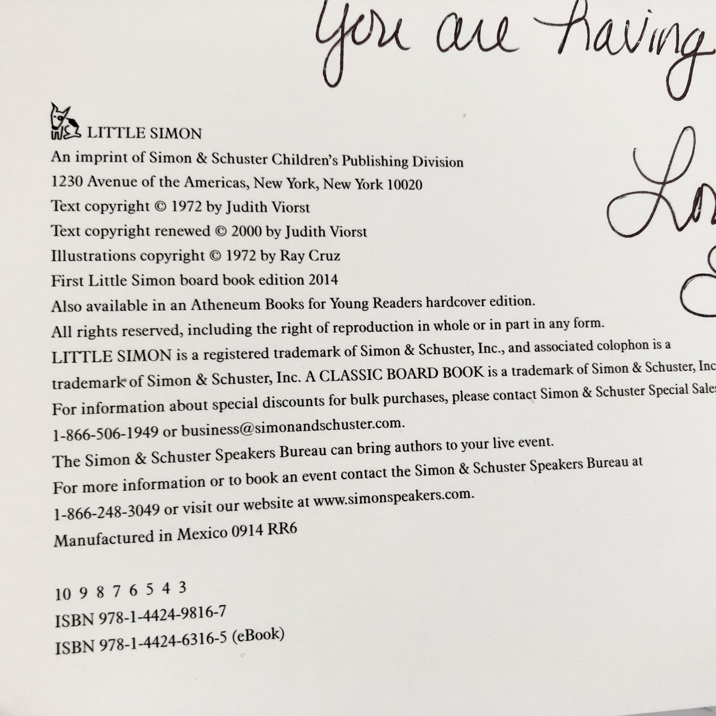 Alexander and the Terrible, Horrible, No Good, Very Bad Day by Judith Viorst [BOARD BOOK] - Bookshop Apocalypse