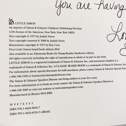 Alexander and the Terrible, Horrible, No Good, Very Bad Day by Judith Viorst [BOARD BOOK] - Bookshop Apocalypse