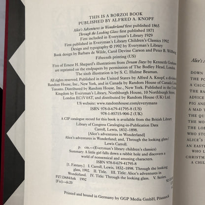 Alice's Adventures in Wonderland & Through The Looking Glass by Lewis Carroll [EVERYMAN'S LIBRARY / 1992] - Bookshop Apocalypse