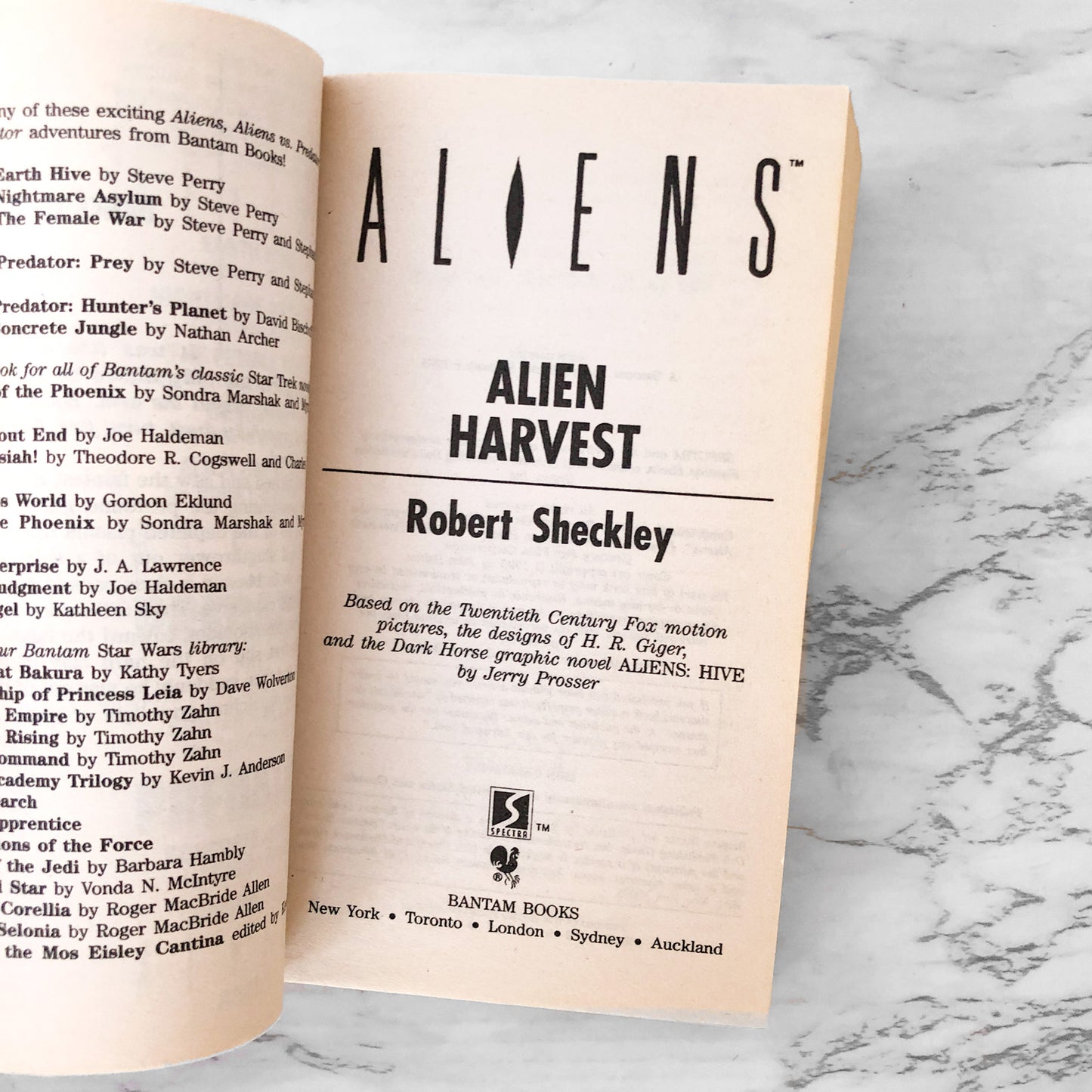Aliens: Alien Harvest by Robert Sheckley [1995 PAPERBACK]