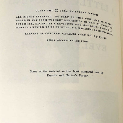 A Little Learning: An Autobiography by Evelyn Waugh [FIRST EDITION • FIRST PRINTING] 1964