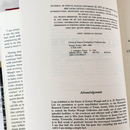 A Little Order: Selected Journalism by Evelyn Waugh [FIRST EDITION / FIRST PRINTING]