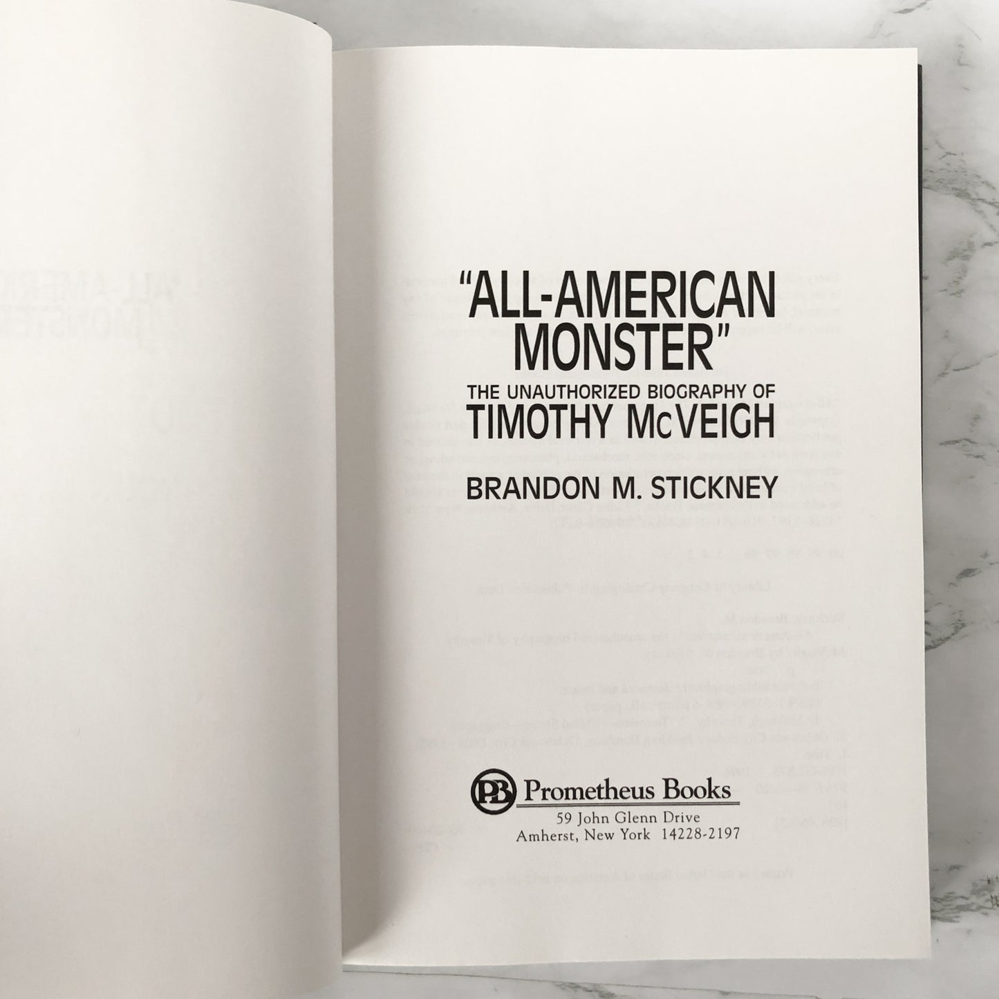 All-American Monster: The Unauthorized Biography of Timothy McVeigh by Brandon M. Stickney [FIRST EDITION] - Bookshop Apocalypse