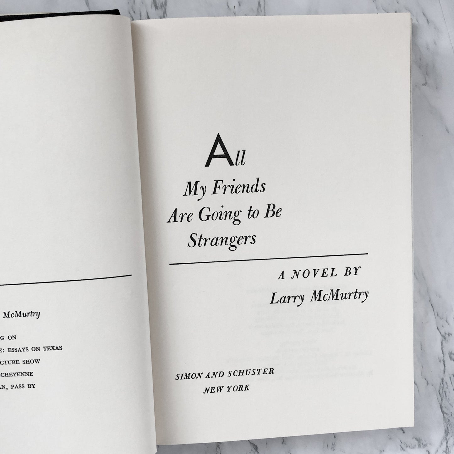 All My Friends are Going to Be Strangers by Larry McMurtry [FIRST EDITION / 1972] - Bookshop Apocalypse