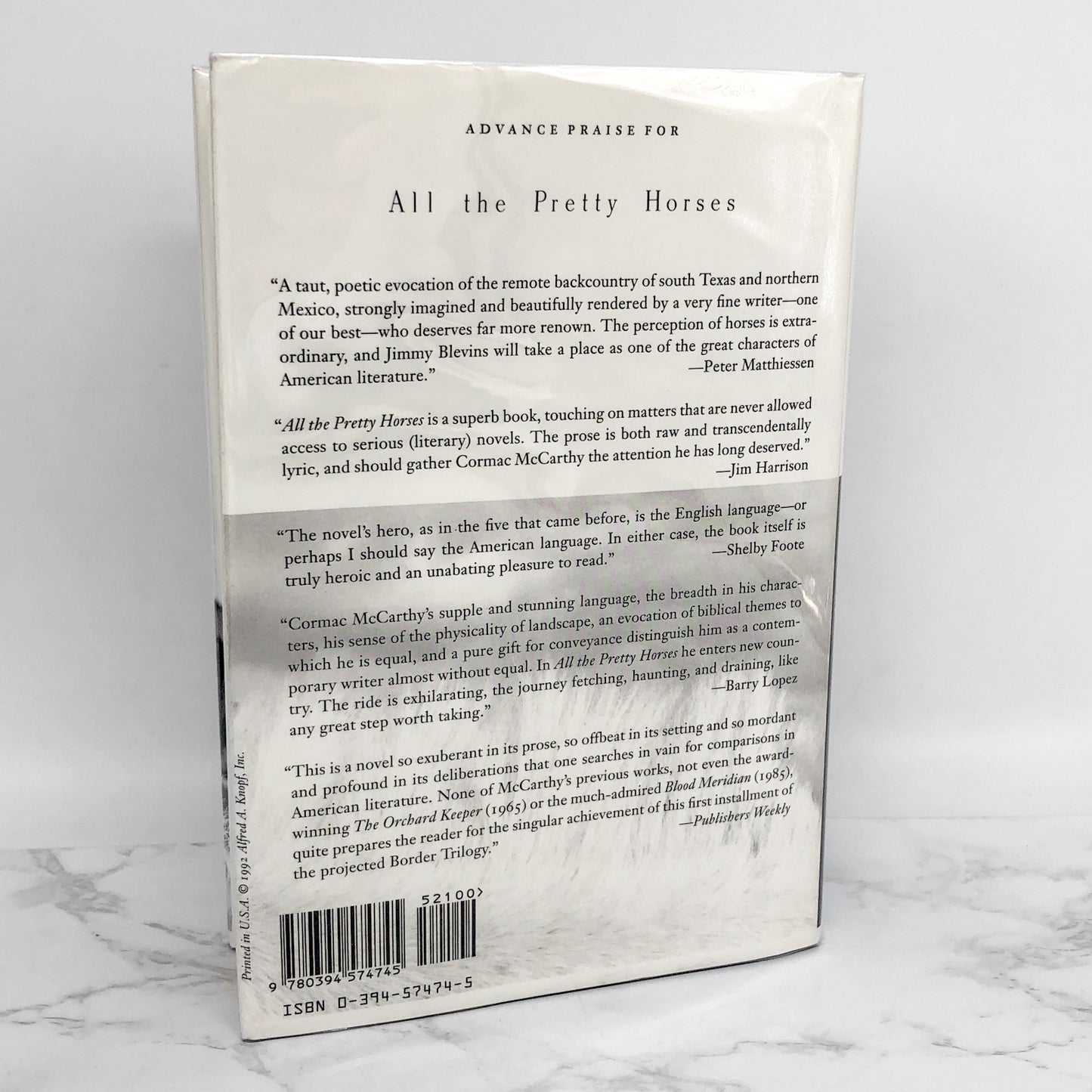 All the Pretty Horses by Cormac Mccarthy [FIRST EDITION • 23rd PRINTING] 1993 • Alfred A. Knopf