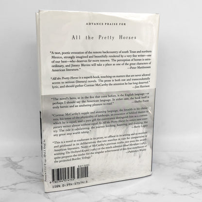 All the Pretty Horses by Cormac Mccarthy [FIRST EDITION • 23rd PRINTING] 1993 • Alfred A. Knopf