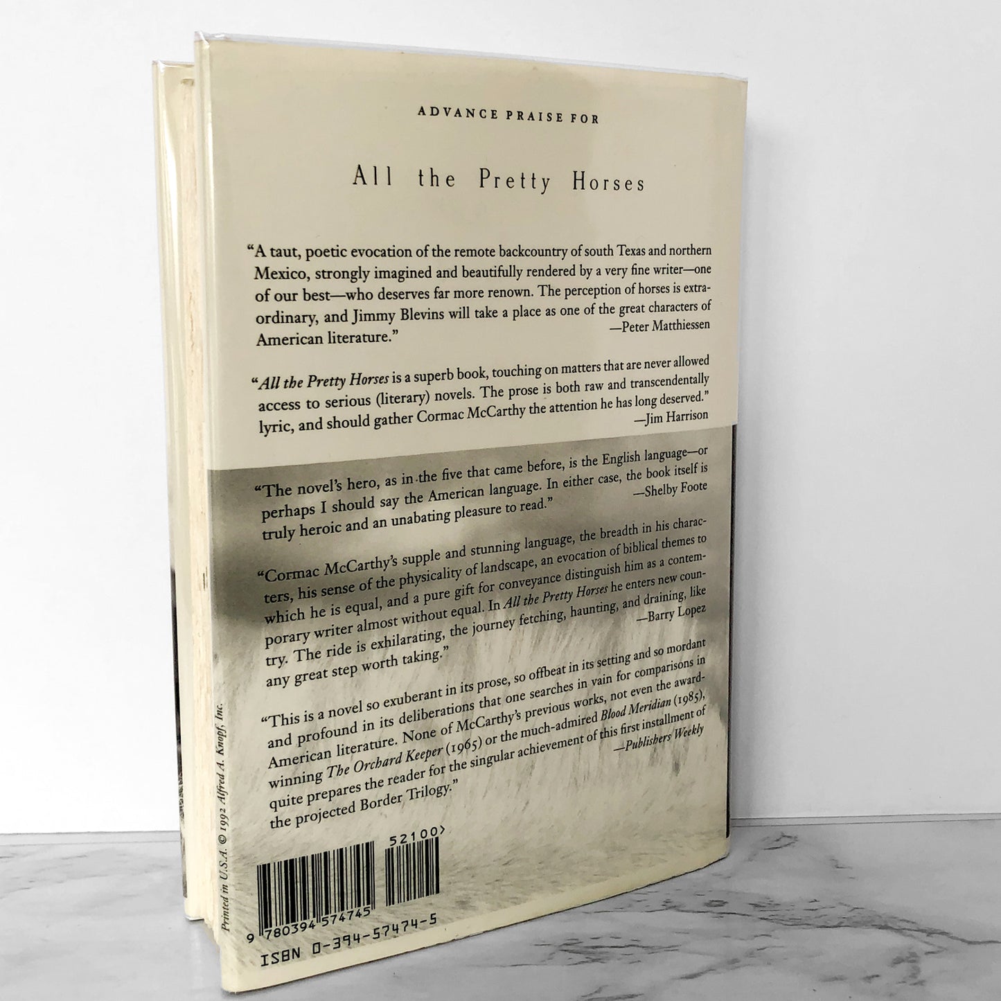 All the Pretty Horses by Cormac Mccarthy [FIRST EDITION • 5th PRINTING] 1992