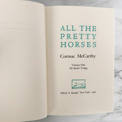 All the Pretty Horses by Cormac Mccarthy [FIRST EDITION / 1992]