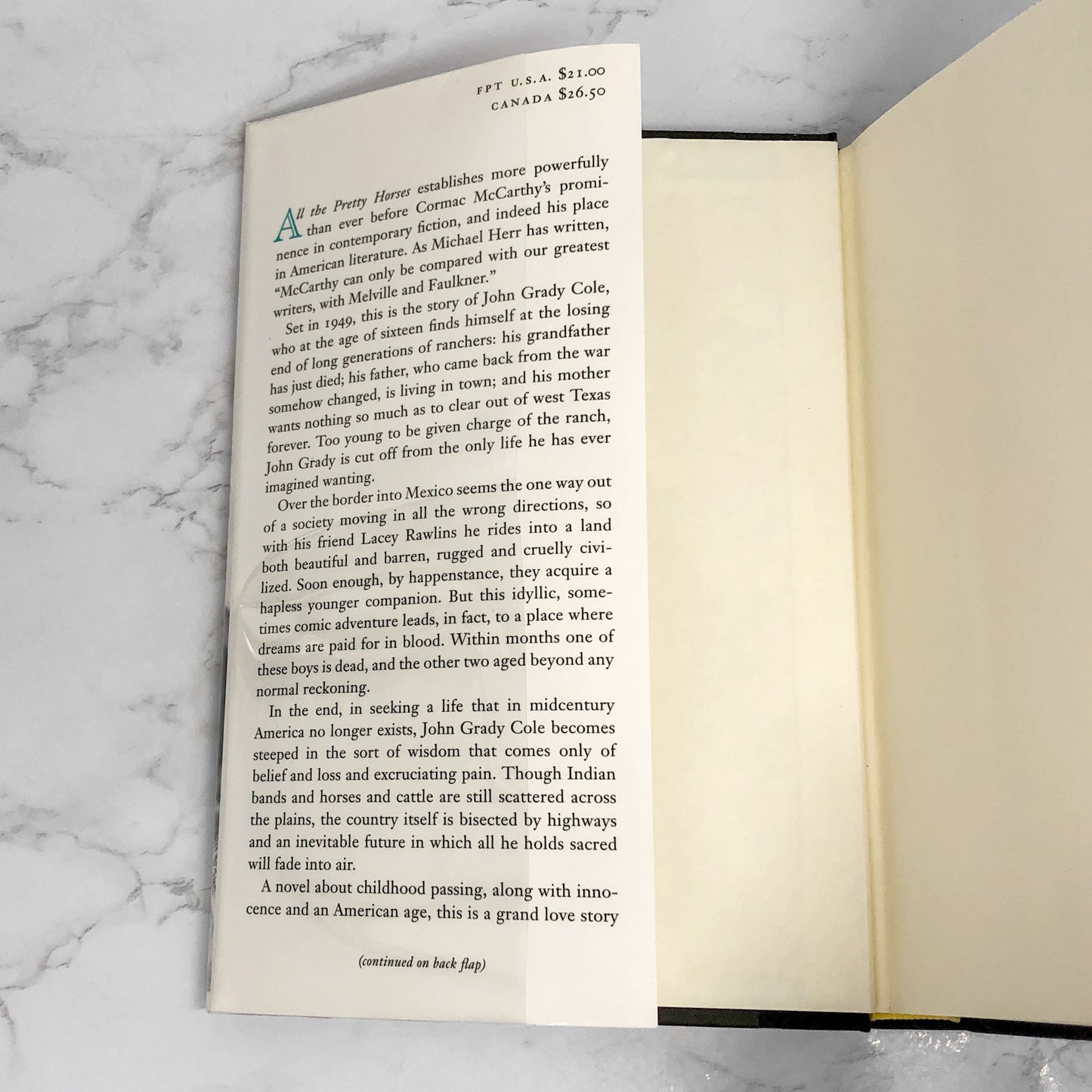 All the Pretty Horses by Cormac Mccarthy [FIRST EDITION • 23rd PRINTING] 1993 • Alfred A. Knopf