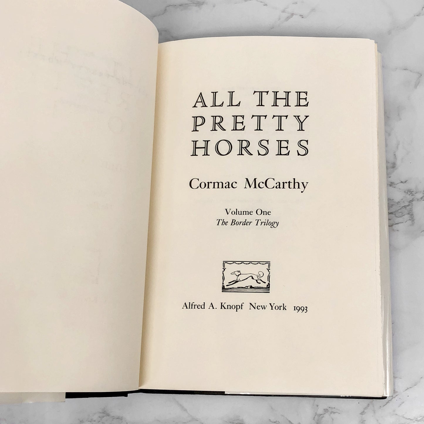 All the Pretty Horses by Cormac Mccarthy [FIRST EDITION • 23rd PRINTING] 1993 • Alfred A. Knopf