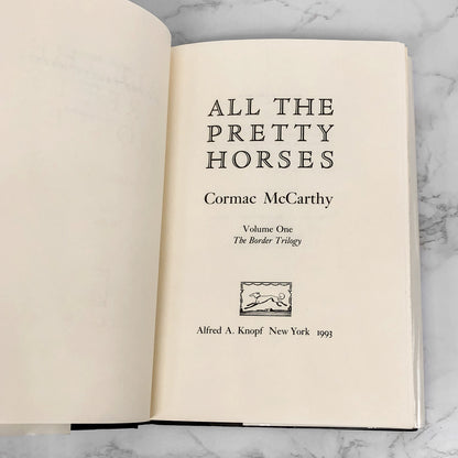 All the Pretty Horses by Cormac Mccarthy [FIRST EDITION • 23rd PRINTING] 1993 • Alfred A. Knopf