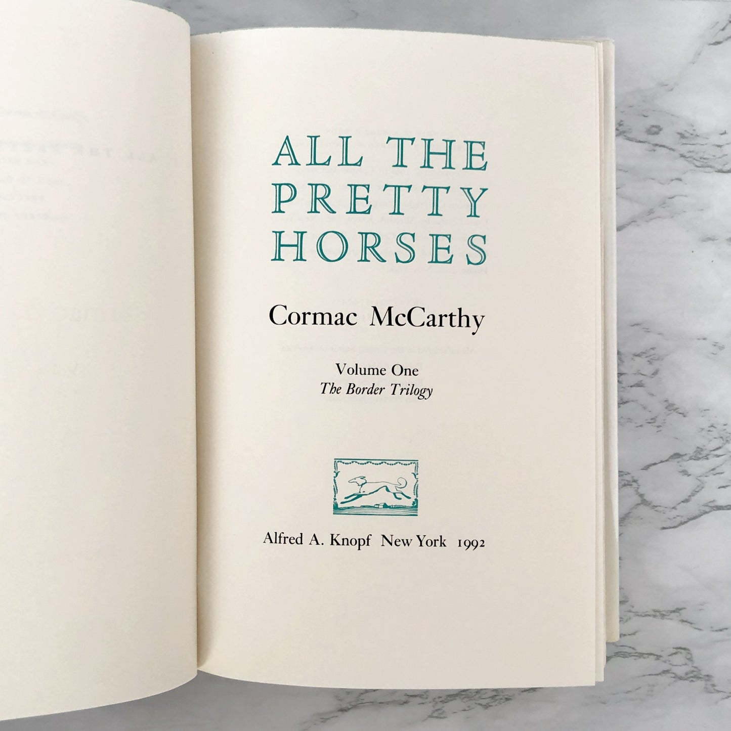 All the Pretty Horses by Cormac Mccarthy [FIRST EDITION • 5th PRINTING] 1992