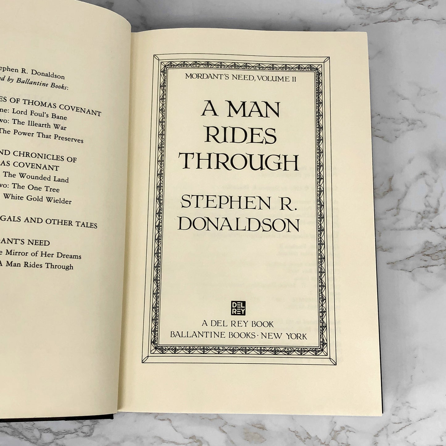 A Man Rides Through by Stephen R. Donaldson [FIRST EDITION • FIRST PRINTING] 1987