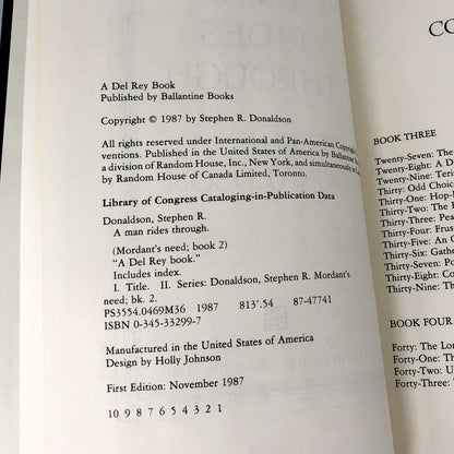 A Man Rides Through by Stephen R. Donaldson [FIRST EDITION • FIRST PRINTING] 1987